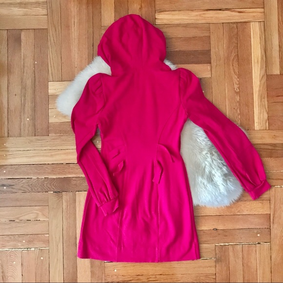 Betsey Johnson Hot Pink Long Hoodie - Picture 4 of 7